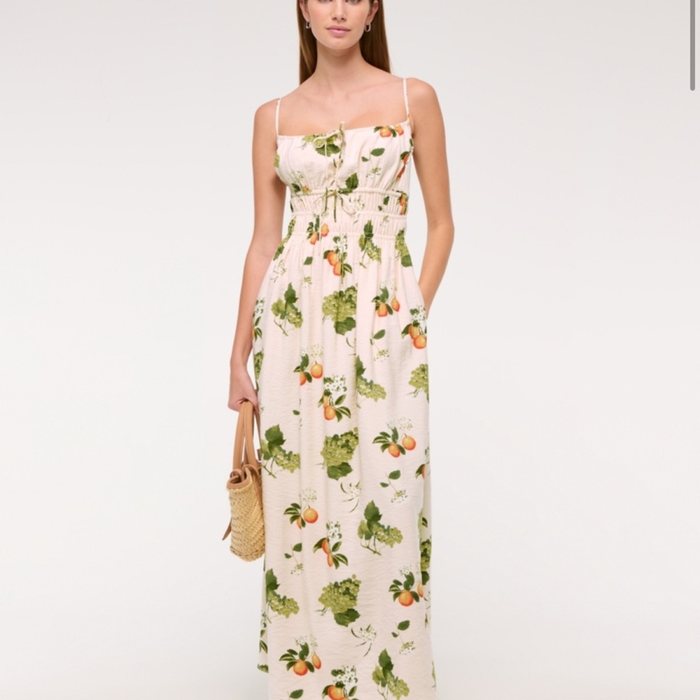 Abercrombie & Fitch Cream Sundress Sleeveless Maxi